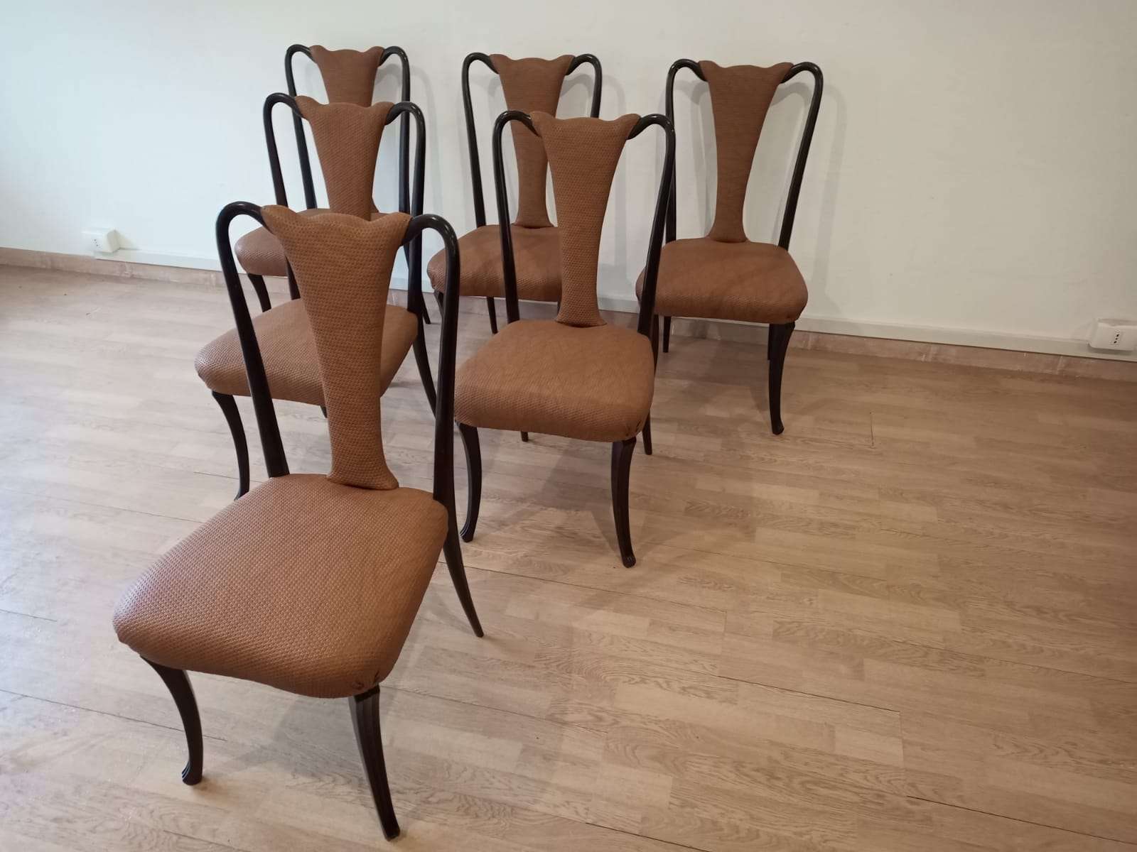 Mid-Century Modern Classical Leather Dining Chairs by Vittorio Dassi, Set of 6