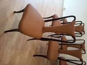 Mid-Century Modern Classical Leather Dining Chairs by Vittorio Dassi, Set of 6