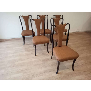 Mid-Century Modern Classical Leather Dining Chairs by Vittorio Dassi, Set of 6