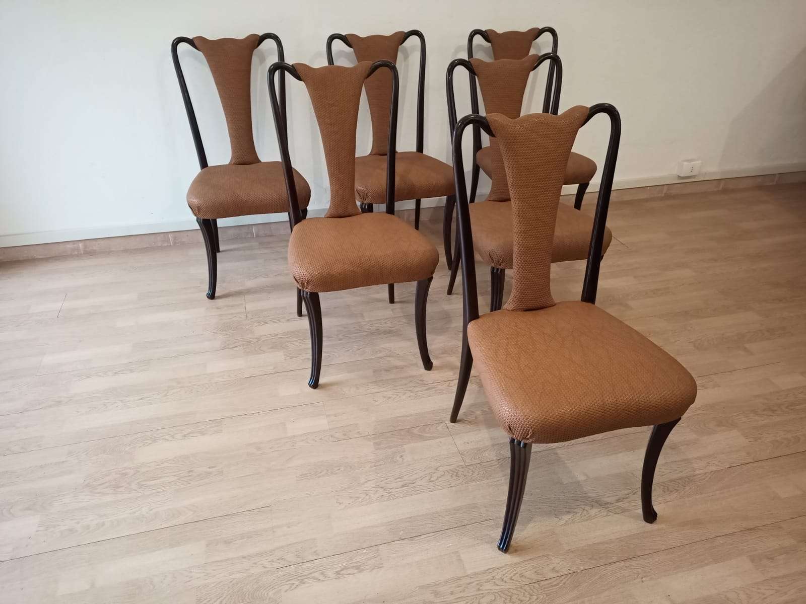 Mid-Century Modern Classical Leather Dining Chairs by Vittorio Dassi, Set of 6
