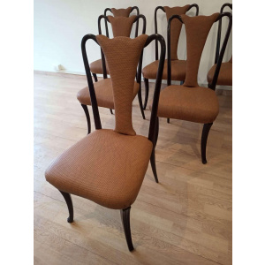 Mid-Century Modern Classical Leather Dining Chairs by Vittorio Dassi, Set of 6