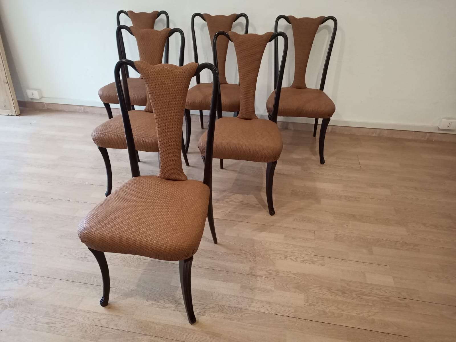 Mid-Century Modern Classical Leather Dining Chairs by Vittorio Dassi, Set of 6