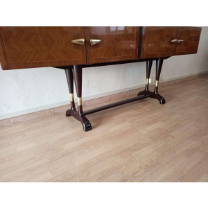 Mid-Century Italian Modern Sideboard With Golden Mirror by Vittorio Dassi for Cecchini