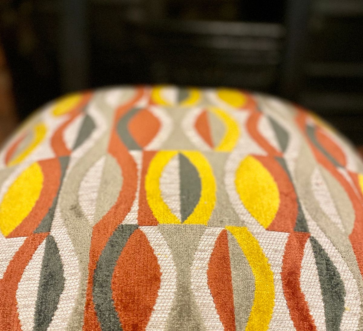 1950's Retro tufted jacquard upholstered dining chairs
