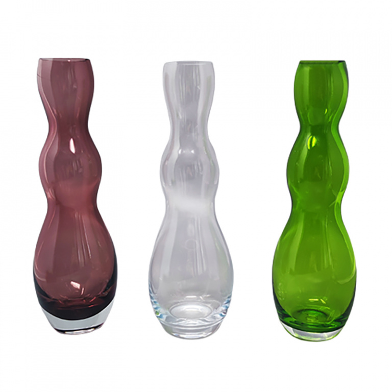 1970s Set of 3 Vases in Murano Glass by Nason. Made in Italy