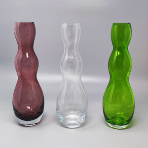 1970s Set of 3 Vases in Murano Glass by Nason. Made in Italy
