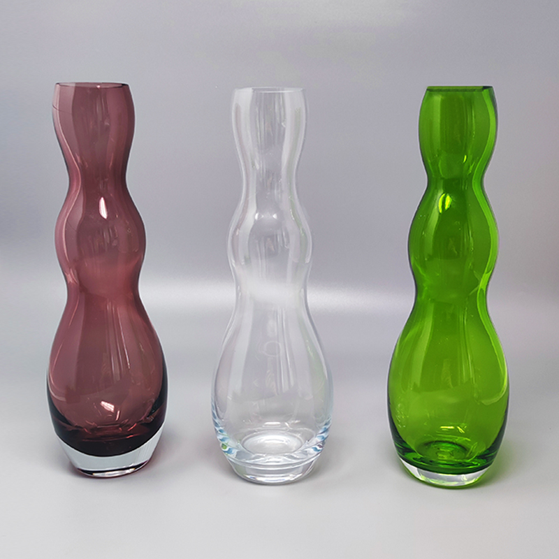 1970s Set of 3 Vases in Murano Glass by Nason. Made in Italy
