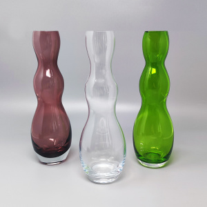 1970s Set of 3 Vases in Murano Glass by Nason. Made in Italy