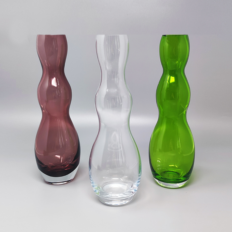 1970s Set of 3 Vases in Murano Glass by Nason. Made in Italy