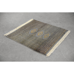 Original Pakistani Hand-Woven Blue & Grey Bukhara Rug, 1960s