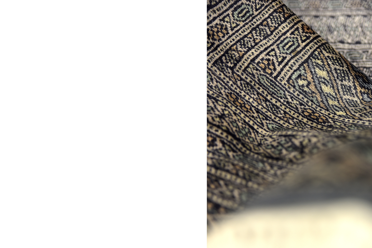 Original Pakistani Hand-Woven Blue & Grey Bukhara Rug, 1960s