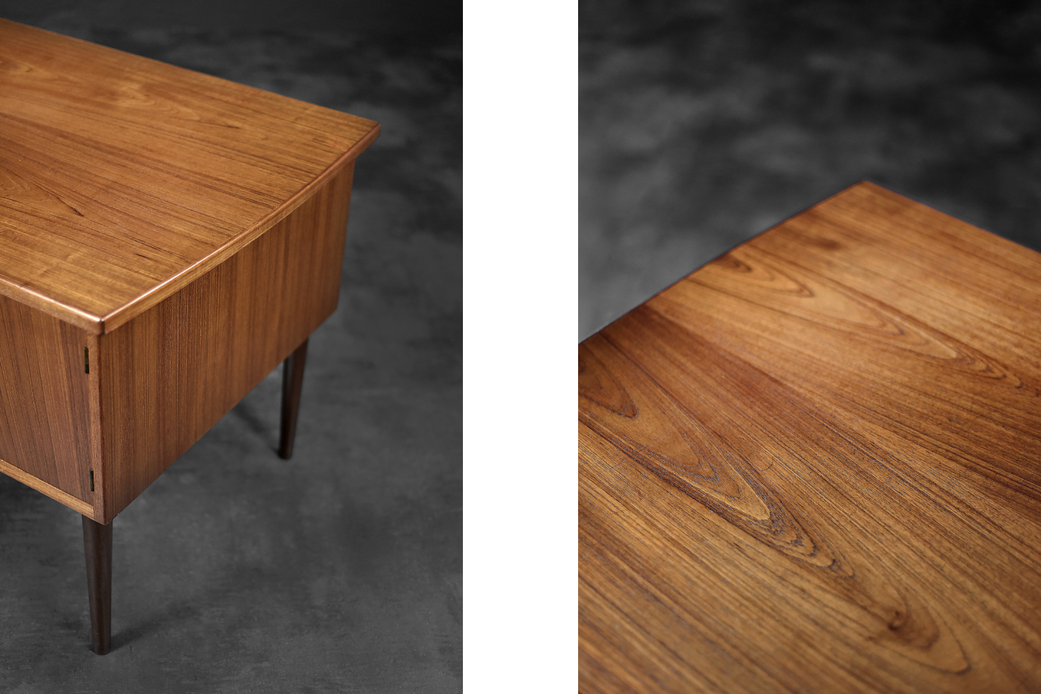 Vintage Classic Mid-Century Danish Scandinavian Modern Teak Bilateral Desk, 1960s
