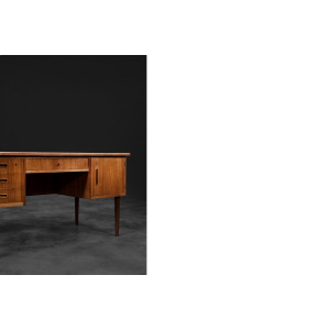 Vintage Classic Mid-Century Danish Scandinavian Modern Teak Bilateral Desk, 1960s