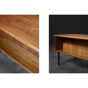 Vintage Classic Mid-Century Danish Scandinavian Modern Teak Bilateral Desk, 1960s