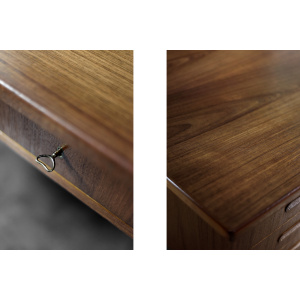 Vintage Classic Mid-Century Danish Scandinavian Modern Teak Bilateral Desk, 1960s