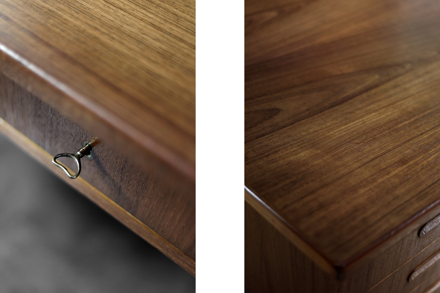 Vintage Classic Mid-Century Danish Scandinavian Modern Teak Bilateral Desk, 1960s