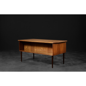 Vintage Classic Mid-Century Danish Scandinavian Modern Teak Bilateral Desk, 1960s