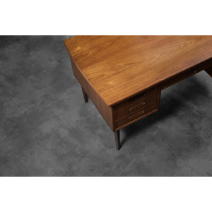 Vintage Classic Mid-Century Danish Scandinavian Modern Teak Bilateral Desk, 1960s