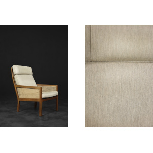 Vintage Mid-Century Scandinavian Modern Mahogany Armchair with French Wicker by Bernt Petersen dla Wørts Møbelsnedkeri, 1960s