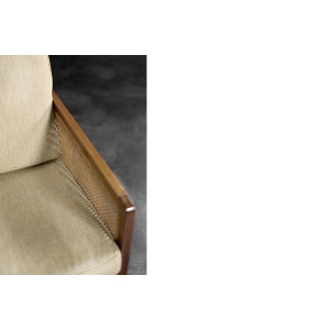 Vintage Mid-Century Scandinavian Modern Mahogany Armchair with French Wicker by Bernt Petersen dla Wørts Møbelsnedkeri, 1960s