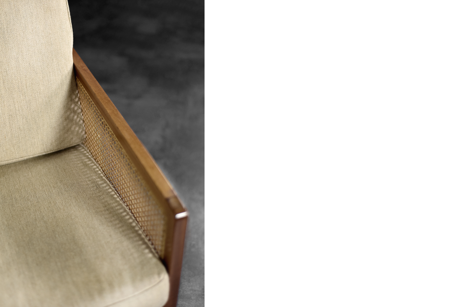 Vintage Mid-Century Scandinavian Modern Mahogany Armchair with French Wicker by Bernt Petersen dla Wørts Møbelsnedkeri, 1960s
