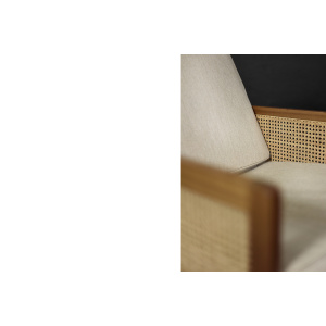 Vintage Mid-Century Scandinavian Modern Mahogany Armchair with French Wicker by Bernt Petersen dla Wørts Møbelsnedkeri, 1960s