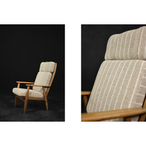 Vintage Mid-Century Danish Modern Wood & Fabric Lounge Chair from Durup Polstermøbelfabrik, 1970s