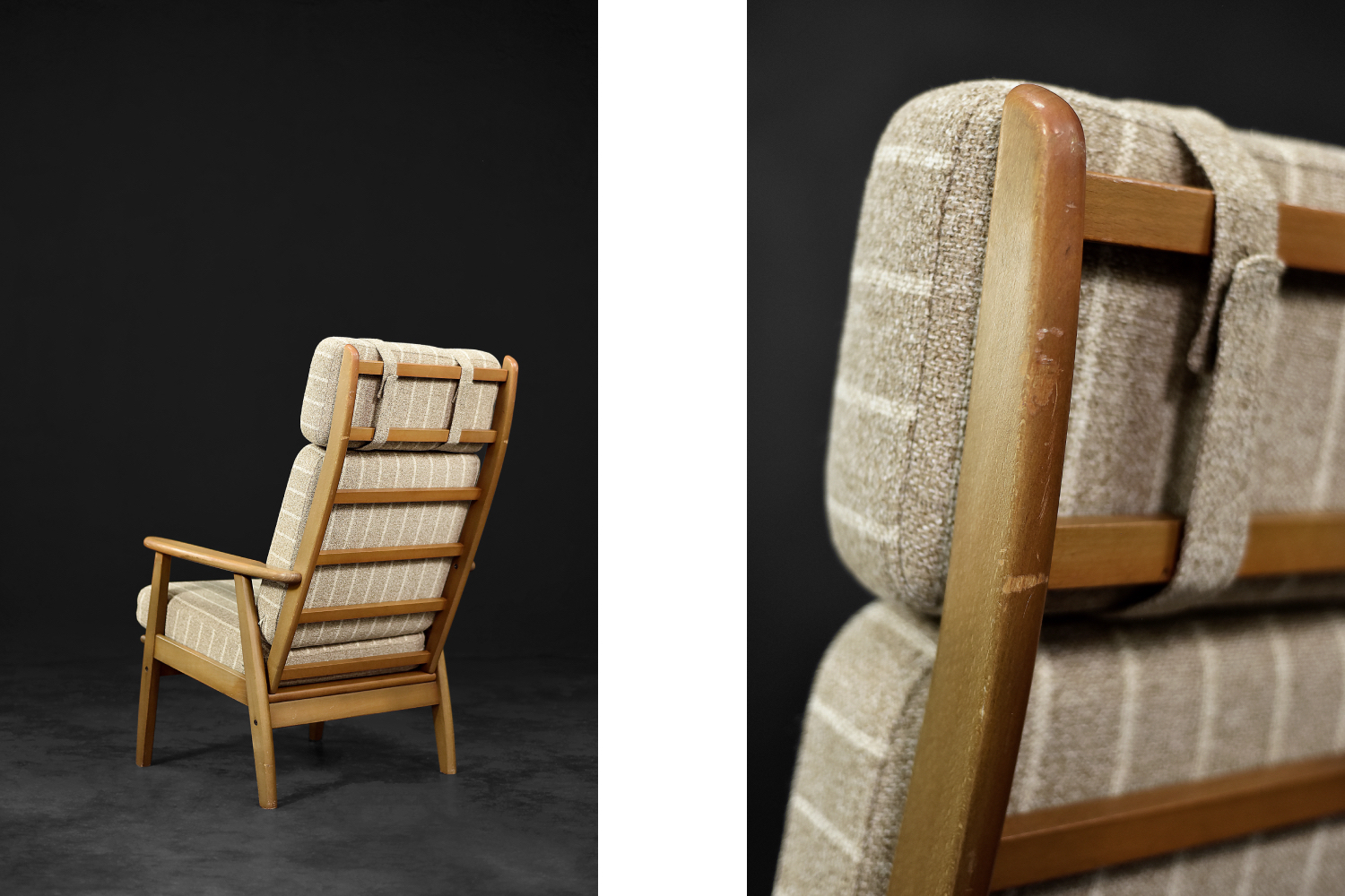 Vintage Mid-Century Danish Modern Wood & Fabric Lounge Chair from Durup Polstermøbelfabrik, 1970s