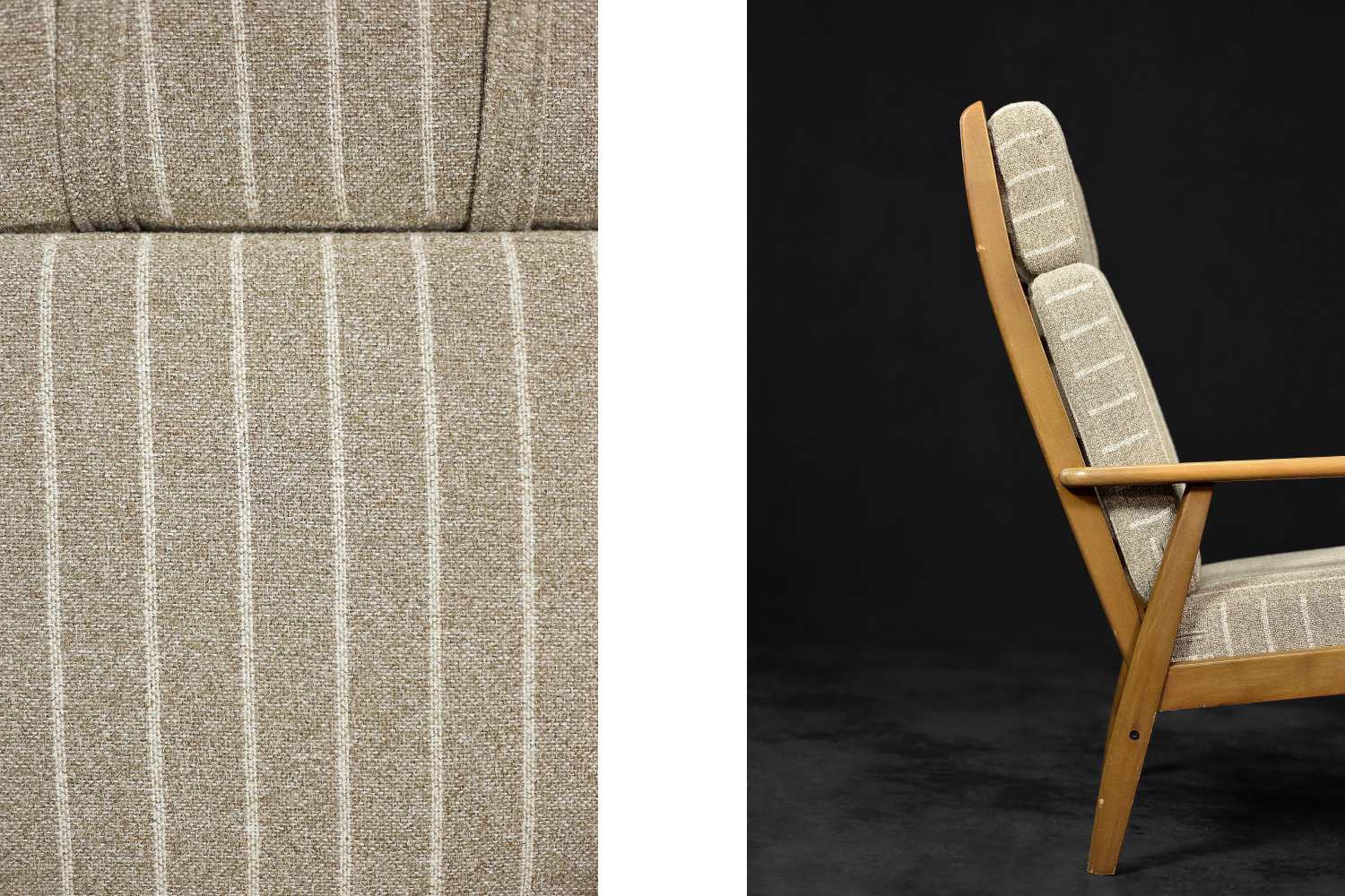 Vintage Mid-Century Danish Modern Wood & Fabric Lounge Chair from Durup Polstermøbelfabrik, 1970s
