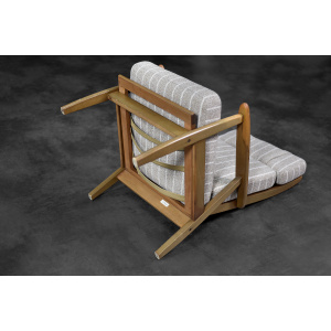 Vintage Mid-Century Danish Modern Wood & Fabric Lounge Chair from Durup Polstermøbelfabrik, 1970s