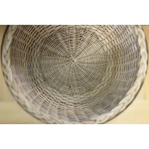Vintage Mid-Century Danish Modern Rosewood Thread Side Table with Wicker Basket, 1960s