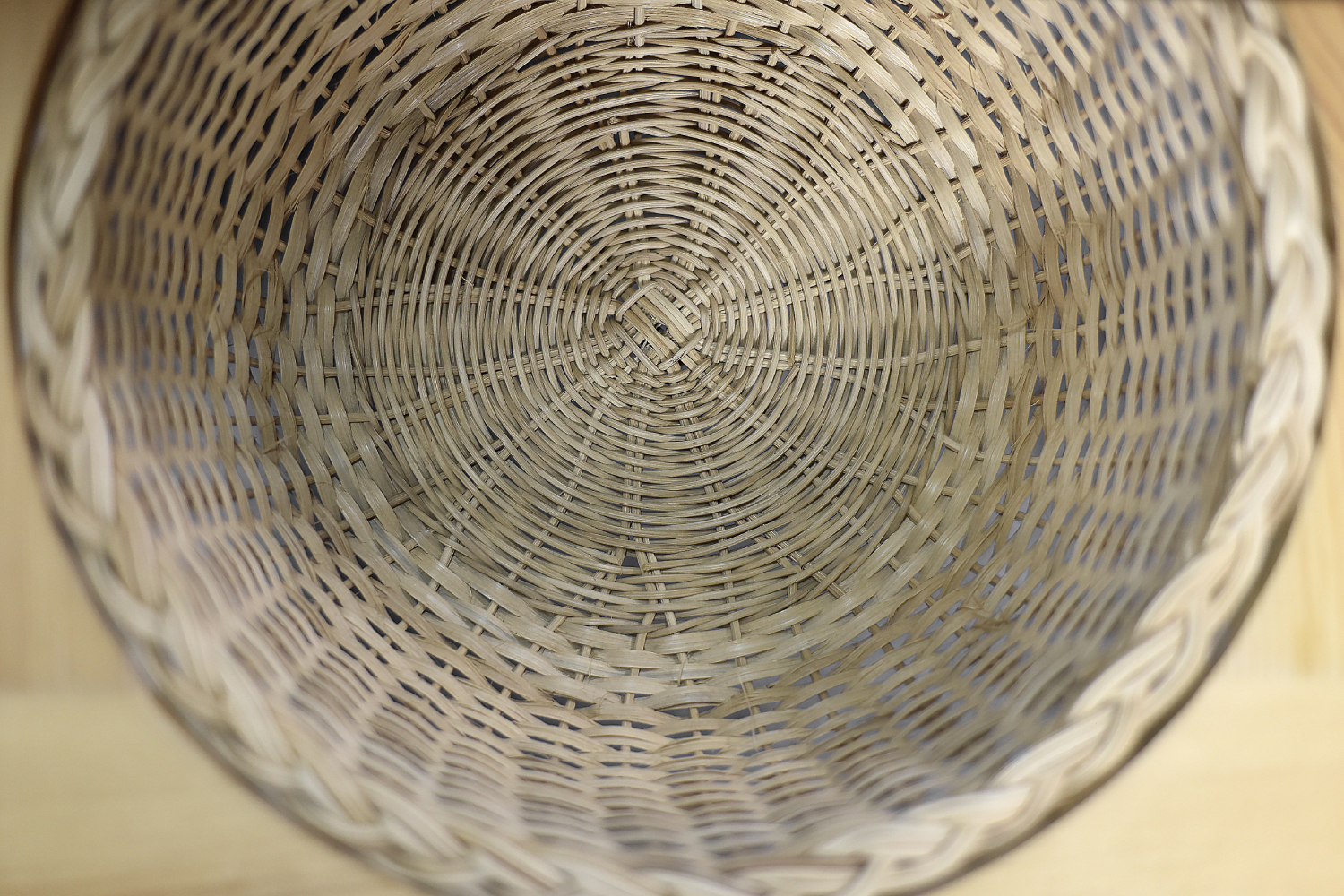 Vintage Mid-Century Danish Modern Rosewood Thread Side Table with Wicker Basket, 1960s