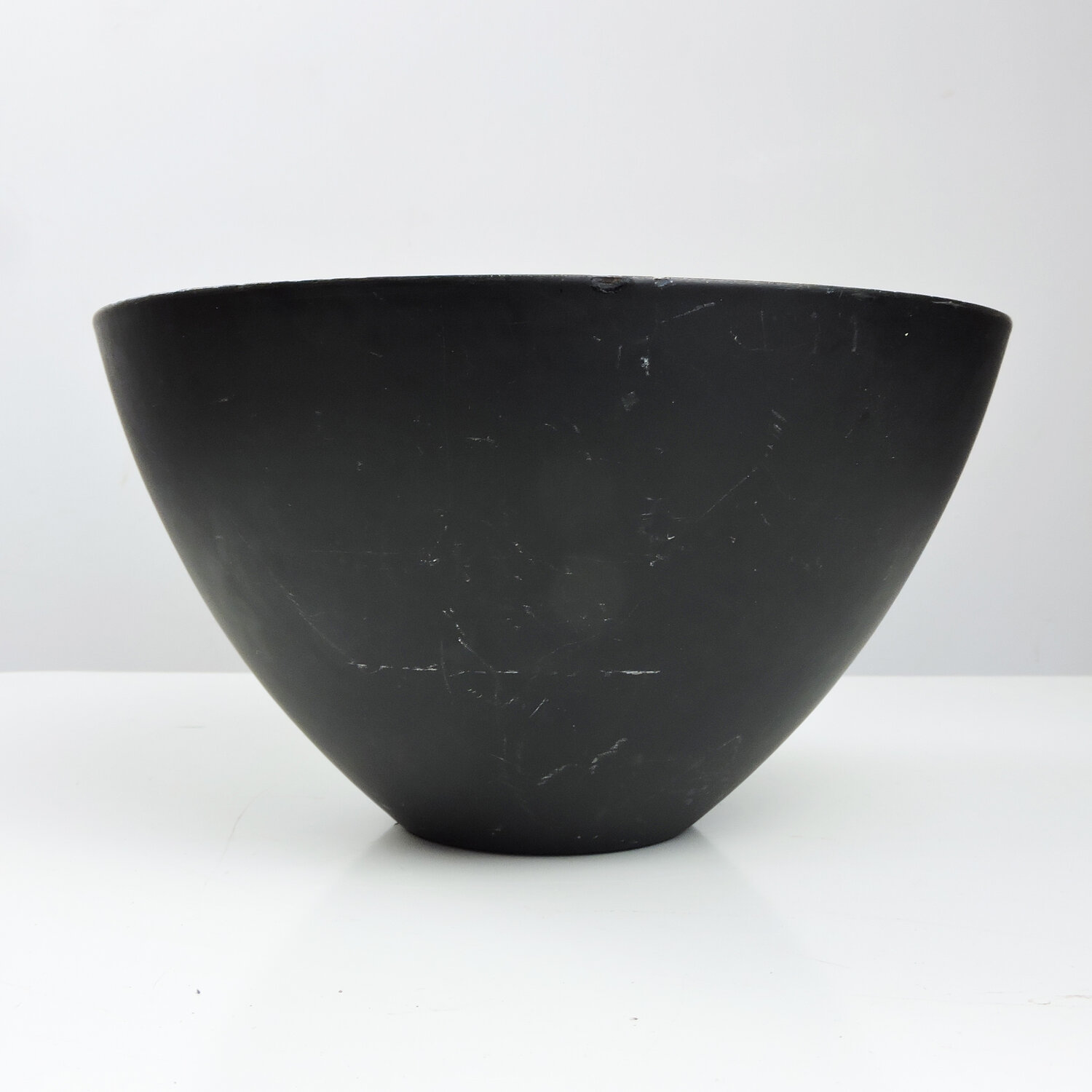 Large Mid Century Danish Red Enamel Krenit Bowl By Herbert Krenchel, 1950s