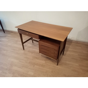 Desk in Teak Oak and Brass by Edmondo Palutari for Dassi