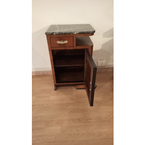 Art Deco Italian Bedside Tables in Walnut, Set of 2