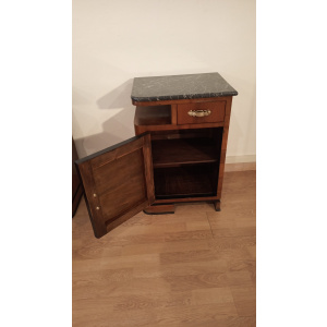 Art Deco Italian Bedside Tables in Walnut, Set of 2