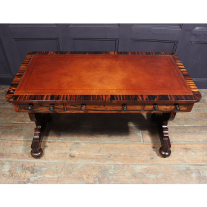English William IV Library Table In Coromandel