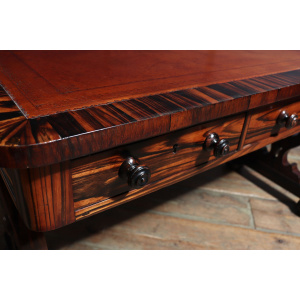 English William IV Library Table In Coromandel