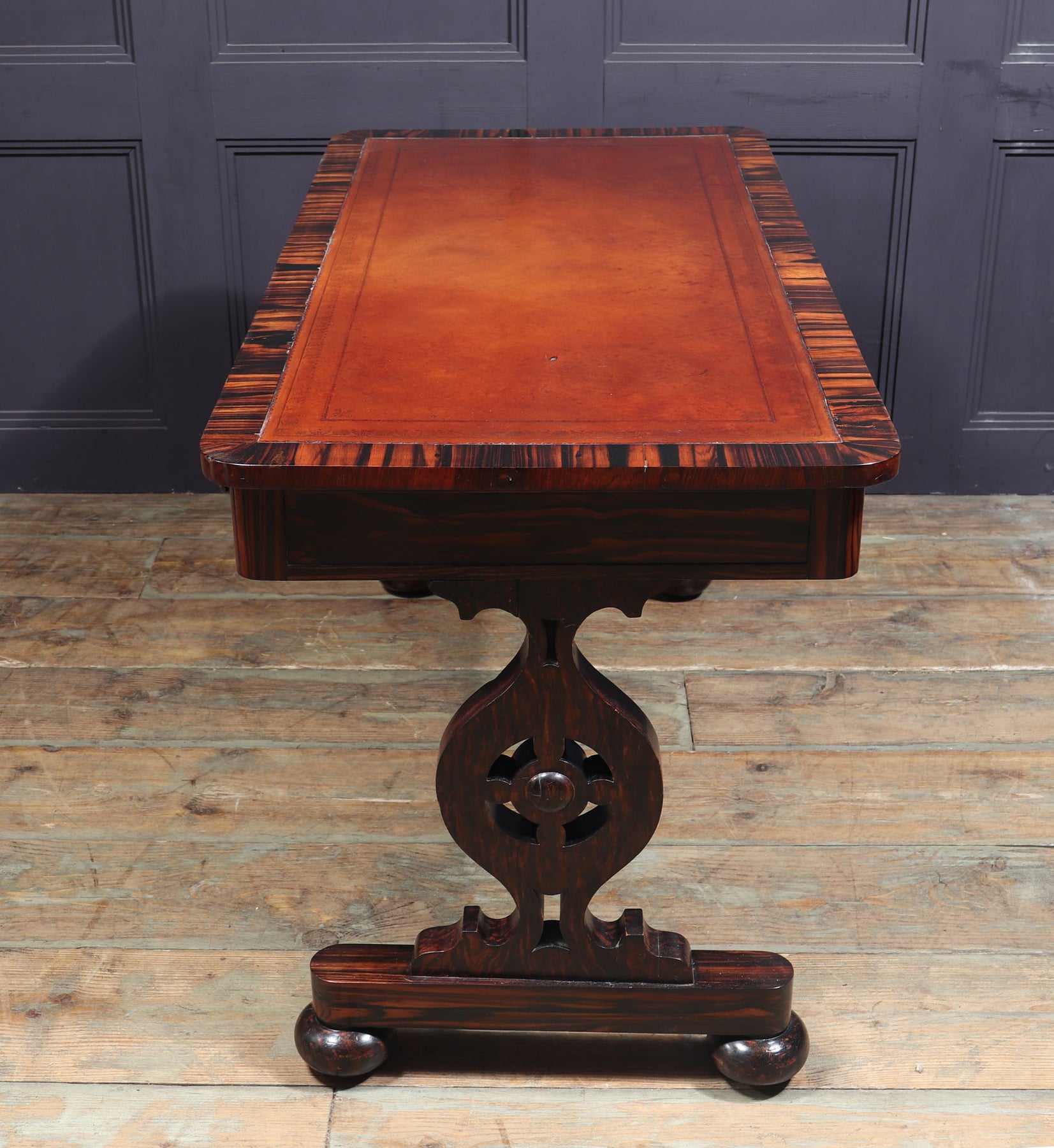 English William IV Library Table In Coromandel