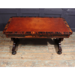 English William IV Library Table In Coromandel
