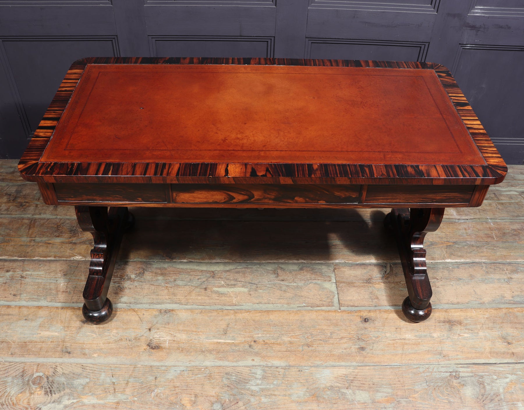 English William IV Library Table In Coromandel