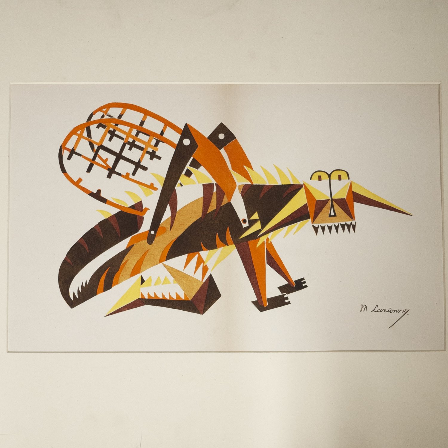 Lithograph Costume Du Criquet Pour Le Ballet "Histoires Naturelles" 1916 - By Mikhail Larionov