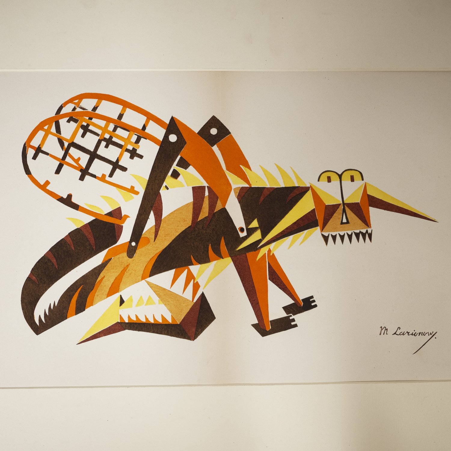 Lithograph Costume Du Criquet Pour Le Ballet "Histoires Naturelles" 1916 - By Mikhail Larionov