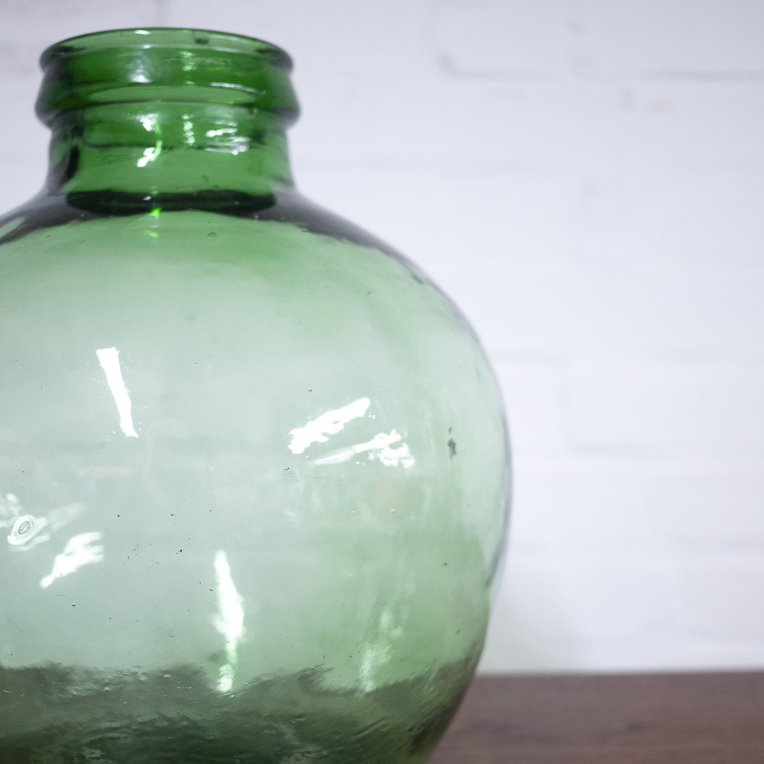 Vintage Green Glass Bottle Demijohn By Viresa, 1970s