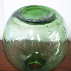 Vintage Green Glass Bottle Demijohn By Viresa, 1970s