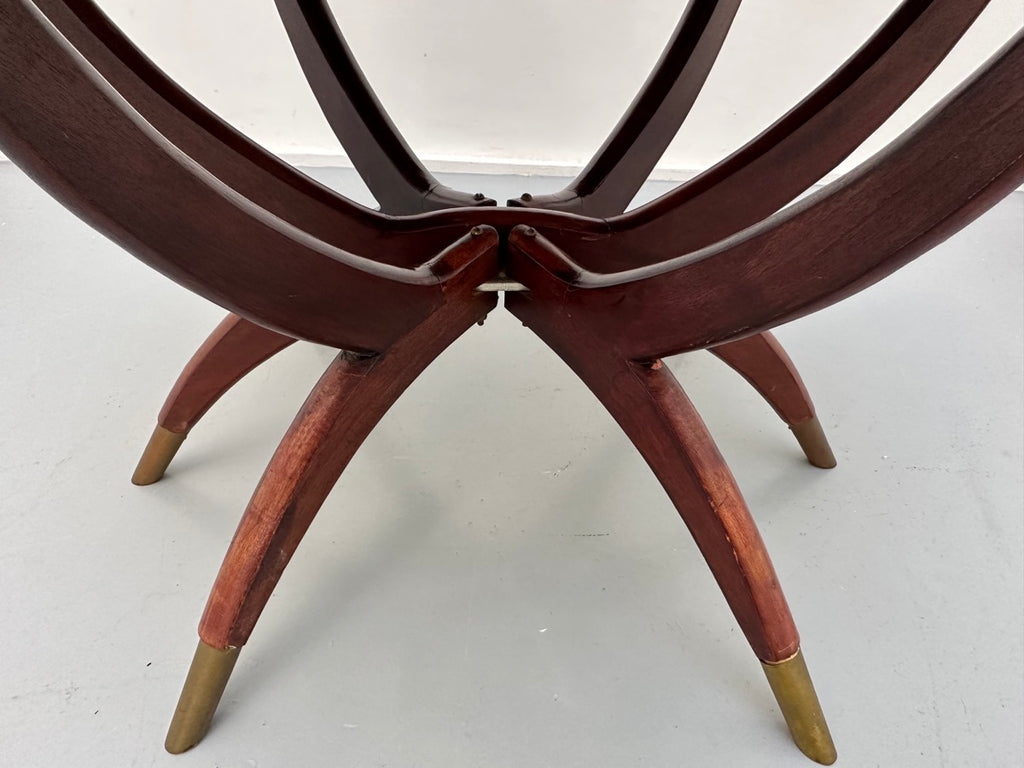 Vintage Hong Kong Spider Leg Foldable Coffee Table, 1960s