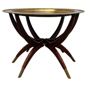 Vintage Hong Kong Spider Leg Foldable Coffee Table, 1960s