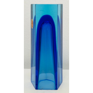 Small Italian Murano Blue Sommerso Glass Vase, 1970s