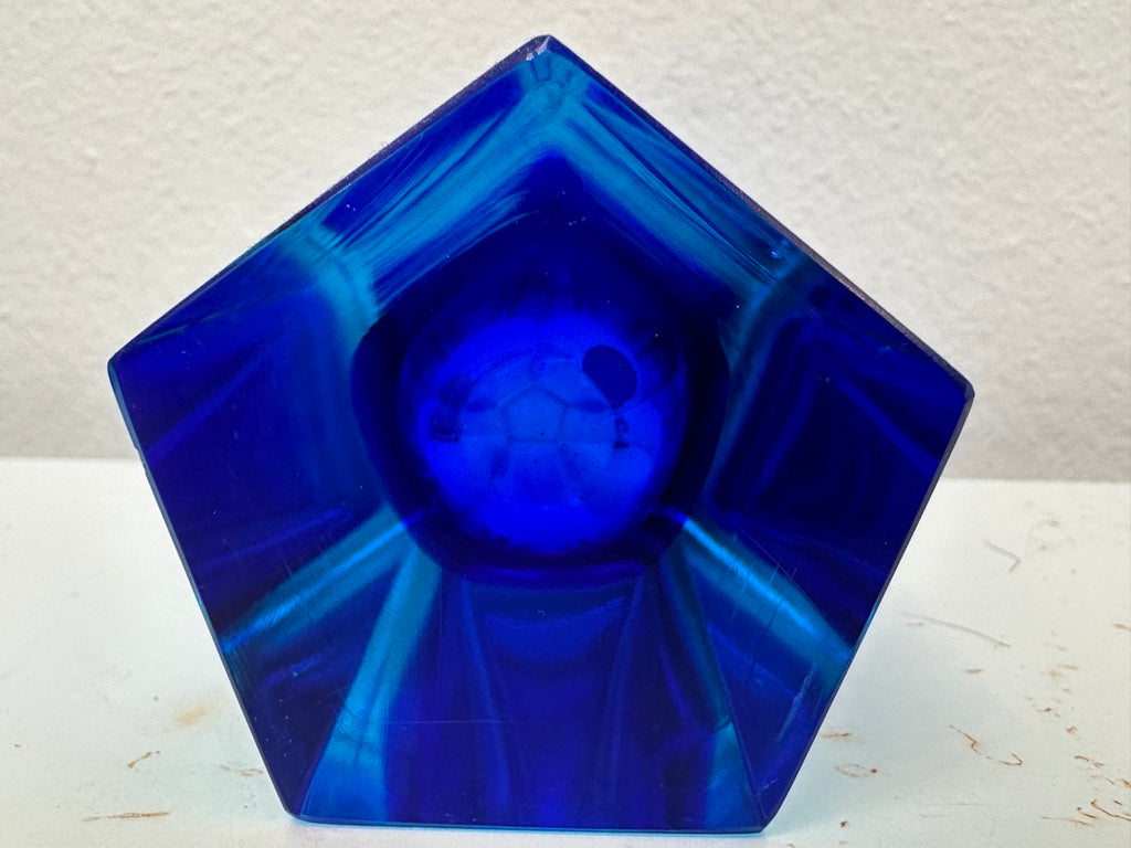 Small Italian Murano Blue Sommerso Glass Vase, 1970s