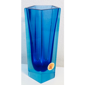 Small Italian Murano Blue Sommerso Glass Vase, 1970s